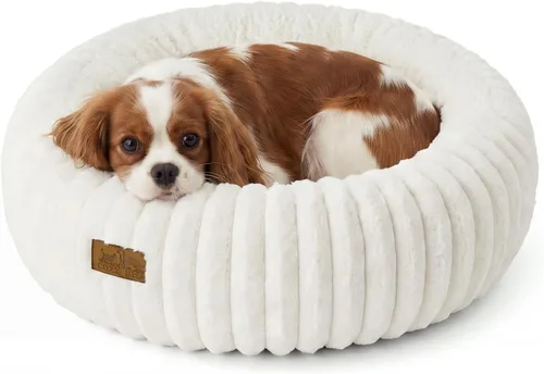 Vista 12 de COZY KISS Donut - Cama pequeña para gatos de interior, cama para gatitos Crema