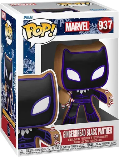Vista 3 de Funko Pop! Marvel: Pantera Negra de Pan de Jengibre con EcoTEK Pop Protector