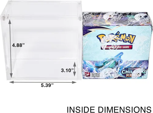 Vista 2 de Vitrina de acrílico compatible con Pokemon Booster Box apilable magnético superior con protección UV premium