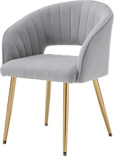 Vista 13 de Sillas de escritorio para oficina en casa Westice, silla de escritorio de terciopelo moderna, silla giratoria de tocador con base dorada ajustable