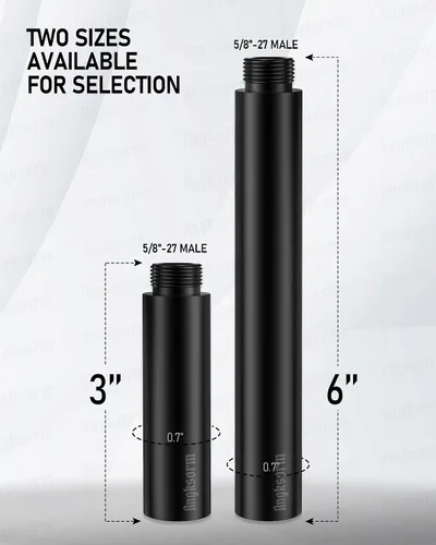 Vista 2 de Tubos/varillas de extensión de soporte de micrófono de 3 pulgadas, rosca universal de 5/8-27", se adapta a la mayoría de los brazos de micrófono