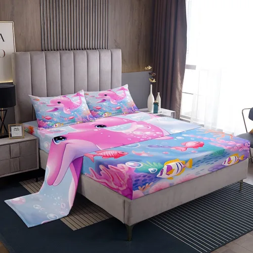 Vista 25 de Erosebridal Juego de sábanas de ballena náutica, tamaño individual, juego de ropa de cama vintage azul con ondas oceánicas para niños y niñas