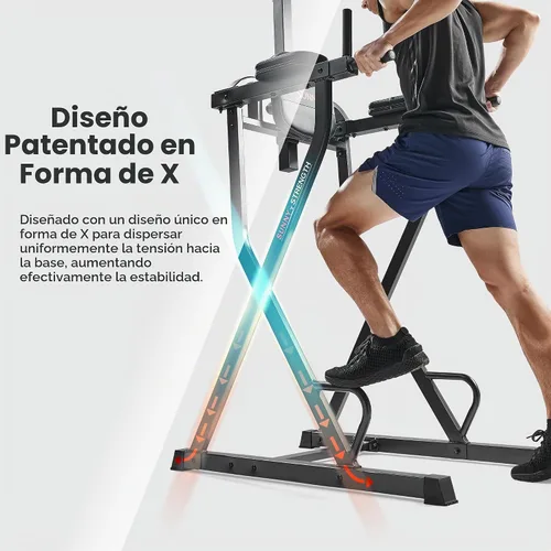 Vista 3 de Sunny Health & Fitness Power Tower and Dip Station for Home Training