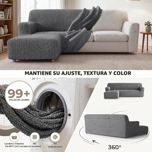 Vista 5 de PAULATO BY GA.I.CO. Funda para sofá seccional - Funda de sofá chaise en forma de L - Fundas de esquina lavables - Funda elástica de ajuste perfecto