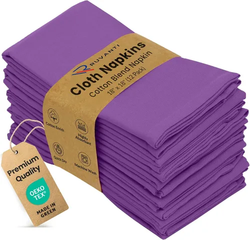 Vista 38 de Ruvanti - Juego de 4 servilletas de tela de 45x45 centímetros, lavables, suaves, duraderas, absorbentes, mezcla de algodón. Servilletas de mesa