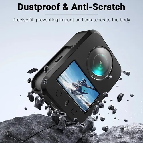 Vista 2 de CYNOVA OSMO 360 Kit de accesorios, incluye funda de silicona DJI Osmo 360/protectores de pantalla (2 juegos) para DJI OSMO 360 Accesorios Bundle