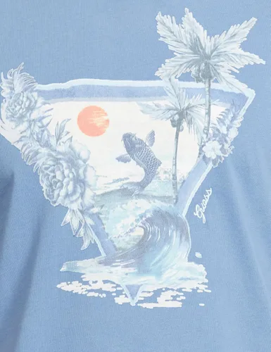 Vista 5 de GUESS Camiseta de manga corta Blue Lagoon Triangle para hombre