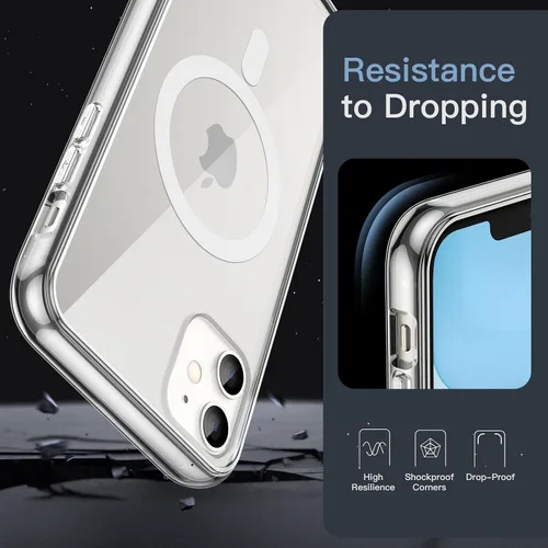 Vista 11 de JETech Funda magnética para iPhone 11, transparente