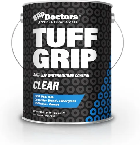 Vista 8 de Tuff Grip - Pintura antideslizante para rampas, pisos, cubiertas y escaleras, revestimiento de agarre antideslizante texturizado para una tracción