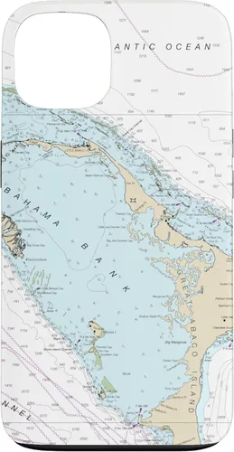 Vista 7 de iPhone 16 Nautical Chart - Abaco Islands, Bahamas, Caribbean Case
