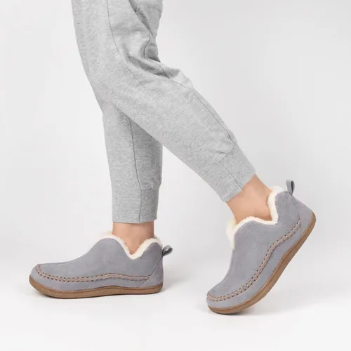 Vista 6 de Wishcotton Pantuflas de mocasín para mujer, para invierno, para interiores y exteriores, con espuma viscoelástica