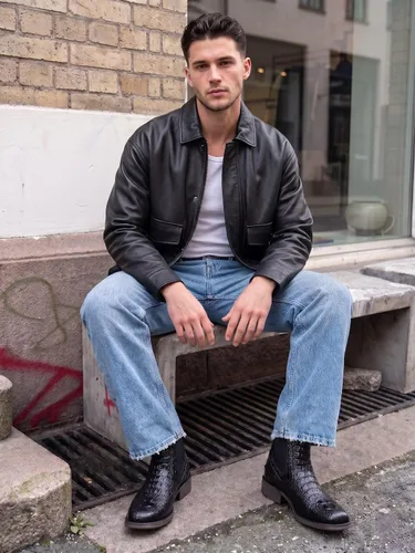 Vista 2 de Botas vaqueras para hombre, botas Chelsea occidentales con punta Negro