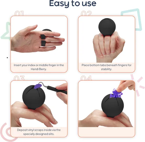 Vista 3 de iVyne Handi Berry – Colector de desechos de vinilo, anillo portátil de mano para recolector de chatarra, herramientas de deshierbe