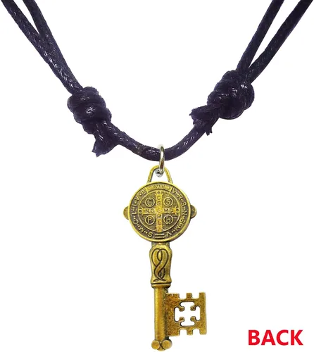 Vista 3 de Bijoux De Ja Colgante de bronce envejecido con colgante de llave de San Benito
