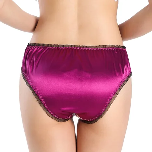 Vista 6 de Satini - Bragas para mujer con estampado floral de satén, bragas