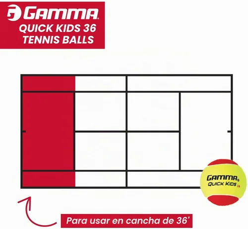 Vista 3 de GAMMA Quick Kids Training Tennis Balls for Kids & Beginners, Low-Compression Core Reduces Speed & Bounce, Great for Tennis Practice, USTA & ITF