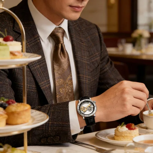 Vista 8 de Reloj mecánico automático para hombre, reloj de pulsera de acero inoxidable esqueleto de cuerda automática,Relojes de diseño de esfera transparente