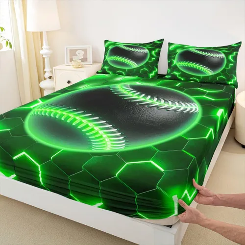 Vista 31 de Erosebridal Graffiti Rugby Ball Sheets for Boys Girls Colorful Rugby Helmet Fitted Sheet,Sports Kids Bedding Sets Football Game Bed Sets Twin 2 Piece