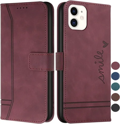 Vista 8 de Funda tipo cartera para iPhone 11 y iPhone 11 con tarjetero de piel, con función atril, protección completa magnética compatible con iPhone 11