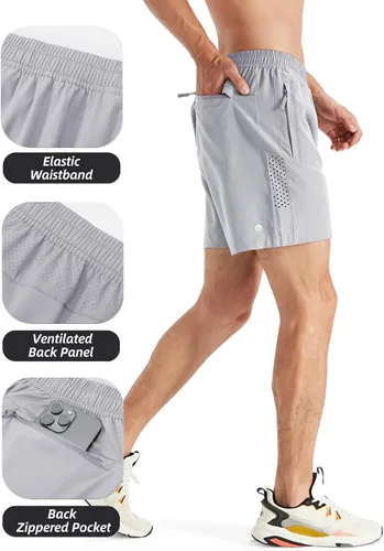 Vista 4 de Pantalones cortos deportivos para hombre, pantalones cortos de entrenamiento para correr, tenis, gimnasio, 5, 7, 9 pulgadas, cómodos, ligeros, 3