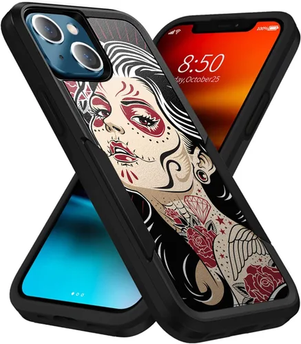 Vista 7 de CasesOnDeck Grip Case Compatible with Apple iPhone 14 (6.1") / iPhone 14 Case [Dual Tactical] Slim Heavy Duty Heavy Duty Case Black Matte (Astronaut)