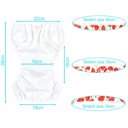 Vista 4 de Wegreeco - Pañal de natación reutilizable para bebés y niños pequeños, talla única