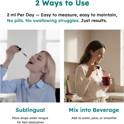 Vista 7 de Suplemento NMN Gotas líquidas, 4 en 1 NMN Beta 1000 mg con Quercetina TMG Resveratrol para energía antienvejecimiento y apoyo inmunológico, NMNH