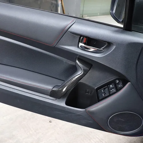 Vista 5 de igersaw Manijas interiores de fibra de carbono para decoración interior Subaru BRZ Toyota 86 2013-2020 accesorios de automóvil (fibra de carbono)