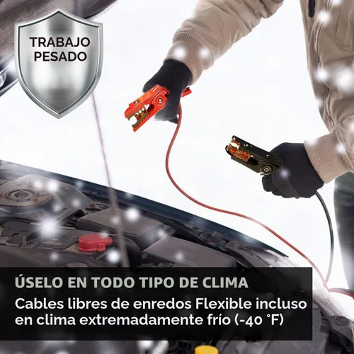Vista 3 de Energizer Cables de puente para batería de automóvil, cables de refuerzo automotrices resistentes para arrancar baterías muertas o débiles con bolsa