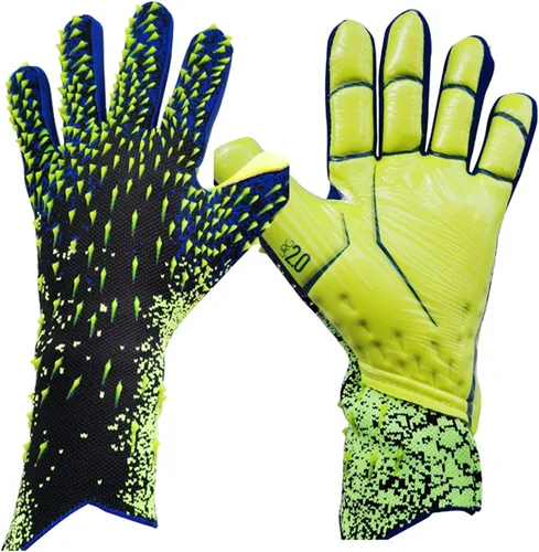 Vista 8 de Guantes de portero de portero para adultos y jóvenes, guantes de portero de fútbol con palma de látex antideslizante en relieve, sin muñeca
