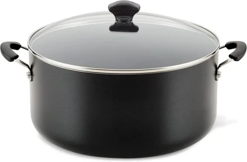 Vista 5 de Farberware - Olla de cocina antiadherente con tapa, 10.5 cuartos de galón - Negro