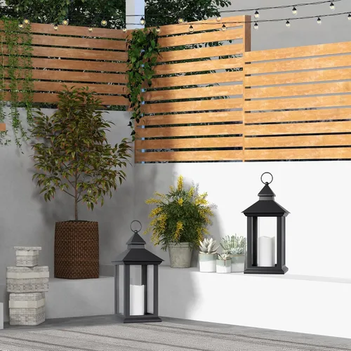 Vista 9 de JOIONE Black Decorative Candle Lanterns, 2 Packs 14" Waterproof Porch Decor Transparente 2