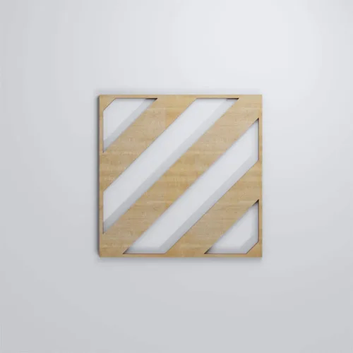 Vista 5 de 7 3/8"W X 7 3/8" H Extra Pequeño Strymon Decorativo Calado Paneles De Pared De Madera De Madera De Hickory