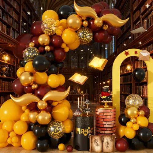 Vista 29 de Kit de Arco de Globos Paready Graduación 2025, 120 Piezas de Arco de Globos Graduación Negro y Dorado, Globos de Confeti Negro y Dorado Metálicos