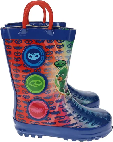 Vista 3 de PJ Masks Botas de lluvia para niños pequeños con asas fáciles de poner Catboy Gekko y Owlette