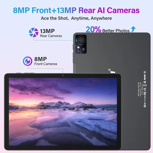 Vista 11 de Tablet Android 16 de 11 pulgadas, 16 GB + 128 GB, tabletas 2 en 1 con teclado MTK8786 Octa-Core Processor, 1TB Expand, 21MP Camera, 7000mAh
