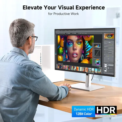Vista 5 de Cable Matters [Certificado VESA] Cable trenzado DP 1.4 de 32.4 Gbps, 9.8 pies 8K @60Hz / 4K @240Hz, cable DisplayPort 1.4, FreeSync, G-SYNC, HDR