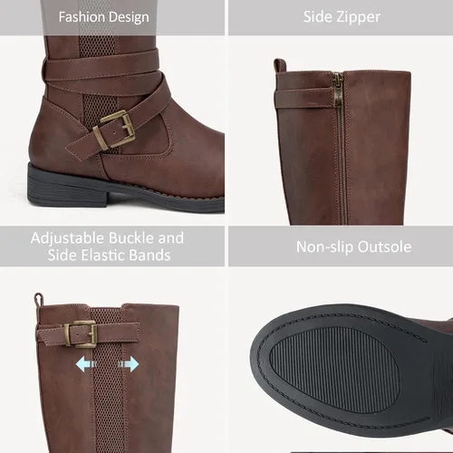 Vista 4 de Vepose Botas altas hasta la rodilla para mujer 952 Stretch Riding Retro Fashion