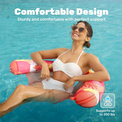 Vista 4 de SLOOSH Inflatable Pool Noodle Chair, 3 Packs Pool Floats Noodle Sling Floatie, Swimming Party Floating Chair for Adult Party Summer Water Fun