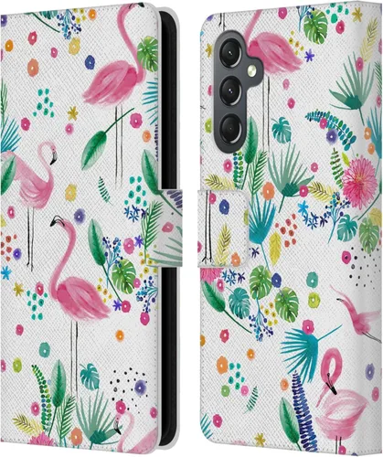 Vista 245 de Head Case Designs Officially Licensed Ninola Brushstrokes Black Summer Patterns Leather Wallet Case Compatible with Samsung Galaxy A07 4G