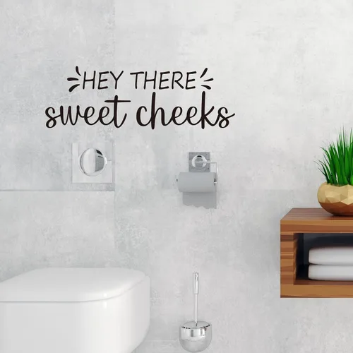 Vista 2 de Vancetyno Hey There Sweet Cheeks - Calcomanías de vinilo para baño, decoración de baño