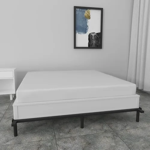 Vista 7 de Base de cama de metal tamaño Queen de 7 pulgadas, marco de cama duradero, base de soporte de 9 patas para somier y base de colchón, montaje rápido