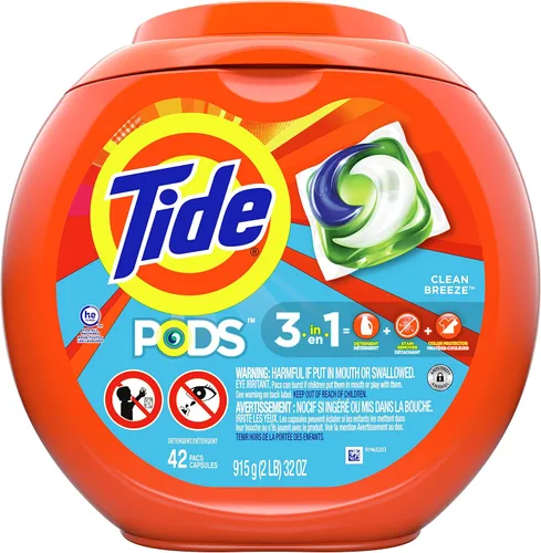 Vista 36 de Tide PODS detergente para ropa en cápsulas, removedor de manchas 3 en 1, combatiente de olores, protector de color, 42 unidades, compatible con HE