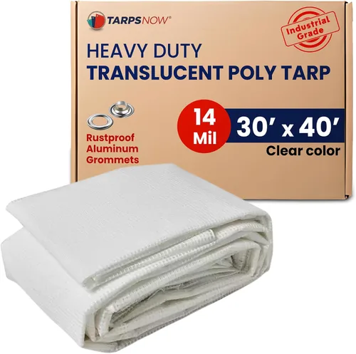 Vista 32 de Tarps Now - Lona de polietileno translúcida de 6 x 8 pies, cubierta impermeable resistente de 14 milésimas de pulgada de pulgada de diámetro, lona