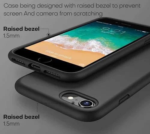 Vista 4 de CellEver Funda de silicona resistente para iPhone SE 2022 (3ª generación)/iPhone SE 2020 (2ª generación)/iPhone 8/7 - Protección militar contra