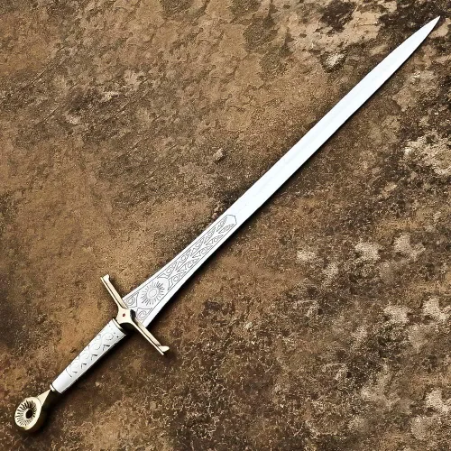 Vista 5 de Anillo de poder Elendil espada hecha a mano con acero inoxidable, incluye una funda protectora de cuero perfecta para cosplay