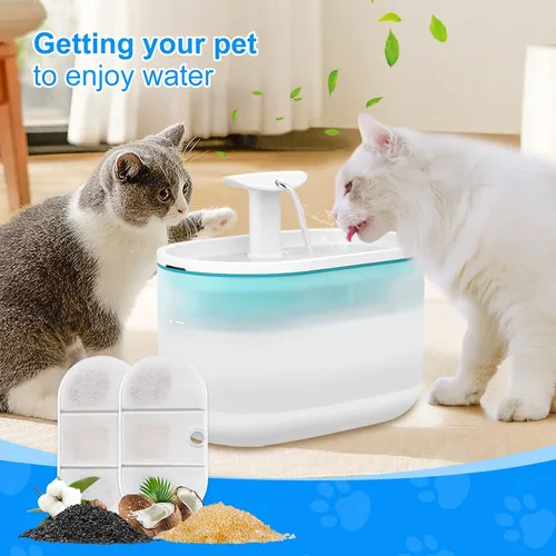 Vista 7 de Filtro de fuente de agua para gatos, paquete de 8 filtros de repuesto y 8 filtros de esponja compatibles con PETLIBRO Capsule 71 oz/2.1 L, fuentes