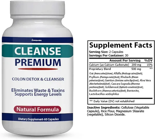 Vista 2 de Suplemento de fórmula avanzada Cleanse Premium, paquete de 2 unidades, 60 días de suministro