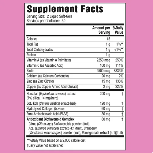 Vista 2 de Applied Nutrition Fórmula de belleza para cabello y uñas más larga y fuerte Cabello y uñas saludables Biotina + sílice + Gotu Kola Suplemento