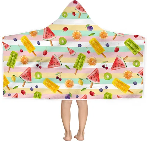 Vista 25 de Bonsai Tree Toalla de playa con capucha de tiburón para niños, toalla de baño con capucha de peces marinos frescos para niños, divertidos animales